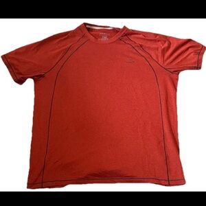 L.L. Bean Red Slightly Fitted Shirt with Dark Trim L reg